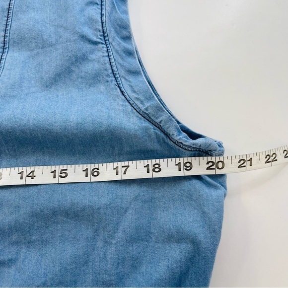 Levi's chambray peplum sleeveless top western blue women's‎ size L - Picture 7 of 10